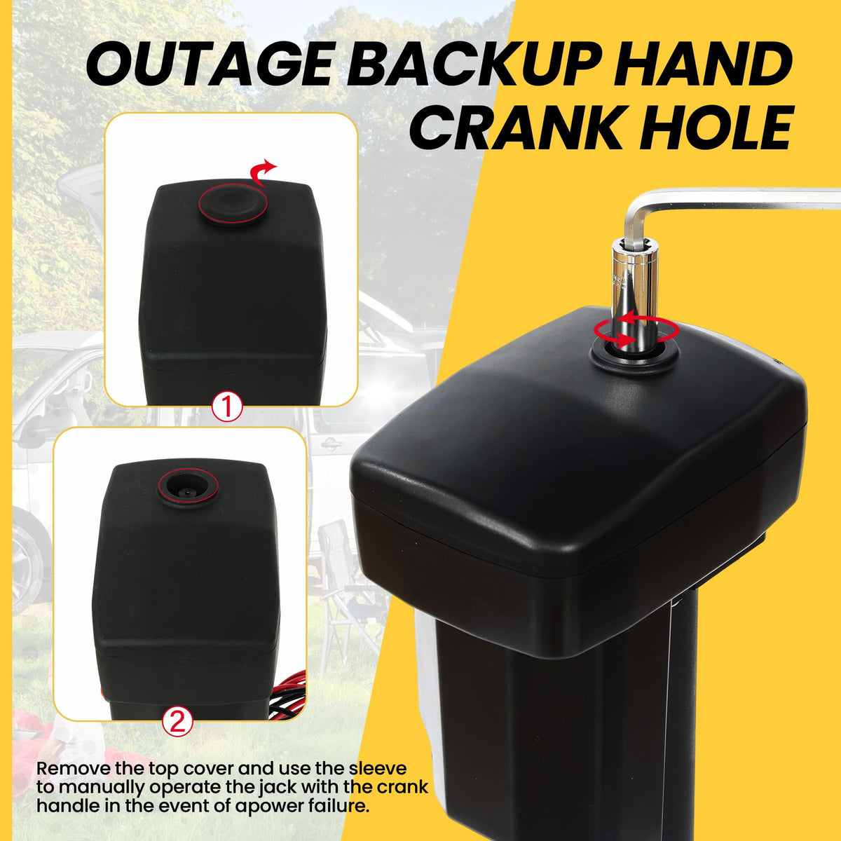 12V Electric Tongue Jack 4000lb A-Frame Heavy Duty Trailer Jack with Drop Foot & LED Light F953