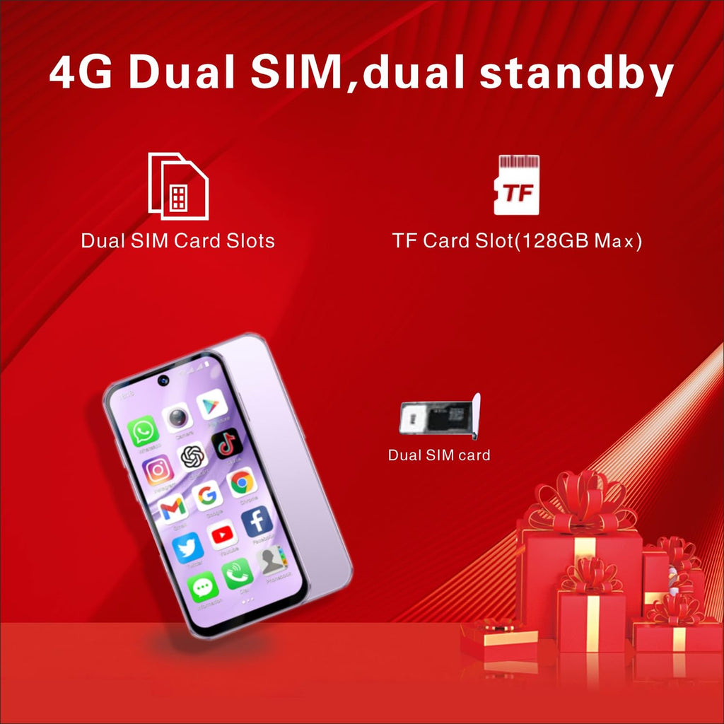 Unlocked Kids Cell Phone 3.88inch HD Touch Screen 4G Dual SIM Android 12 Black F268
