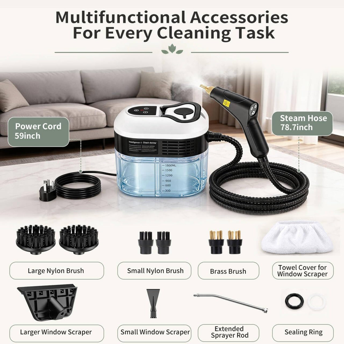 1.8L Pressurized Steam Cleaner P652533