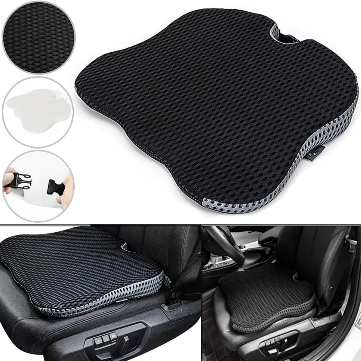 Black Memory Foam Car Seat Booster Cushion T659491