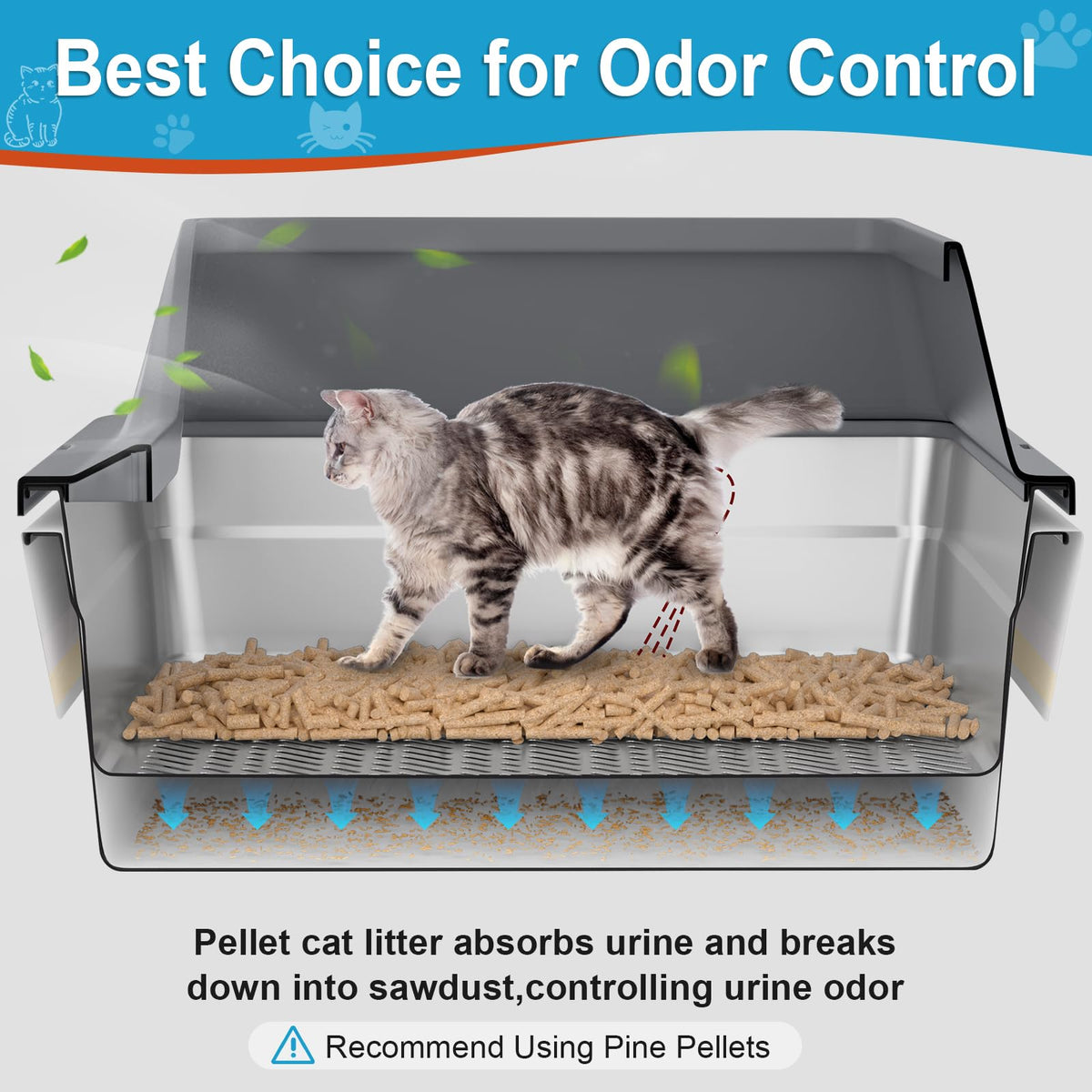 XXXL Stainless Steel Sifting Litter Box with Lid Q908