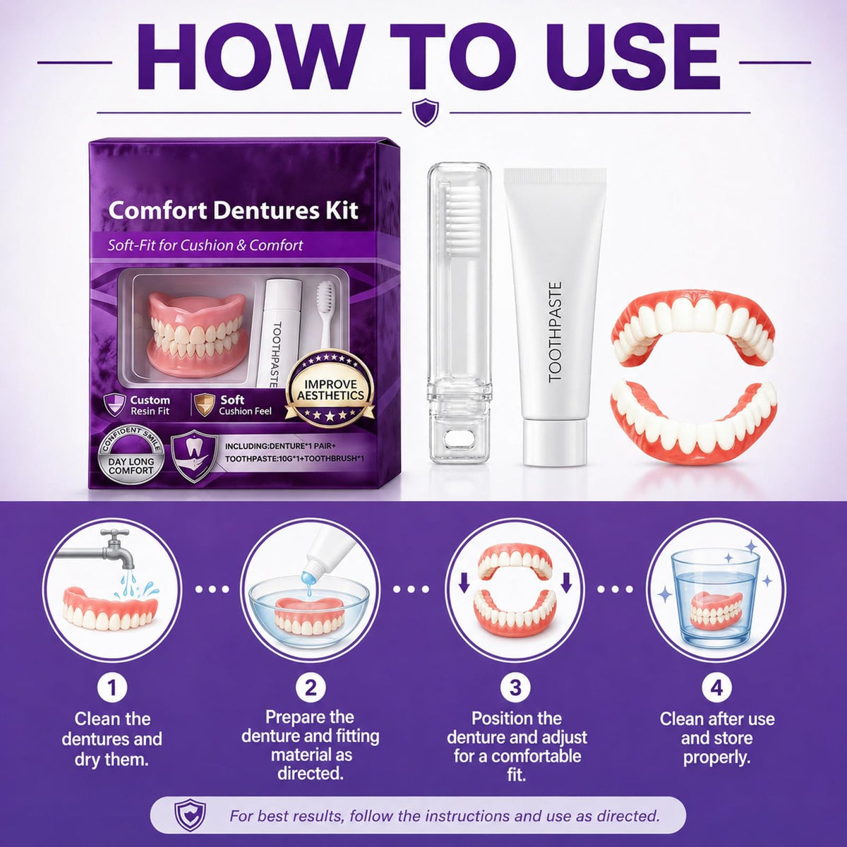 Heat Moldable Silicone Denture Kit Q125