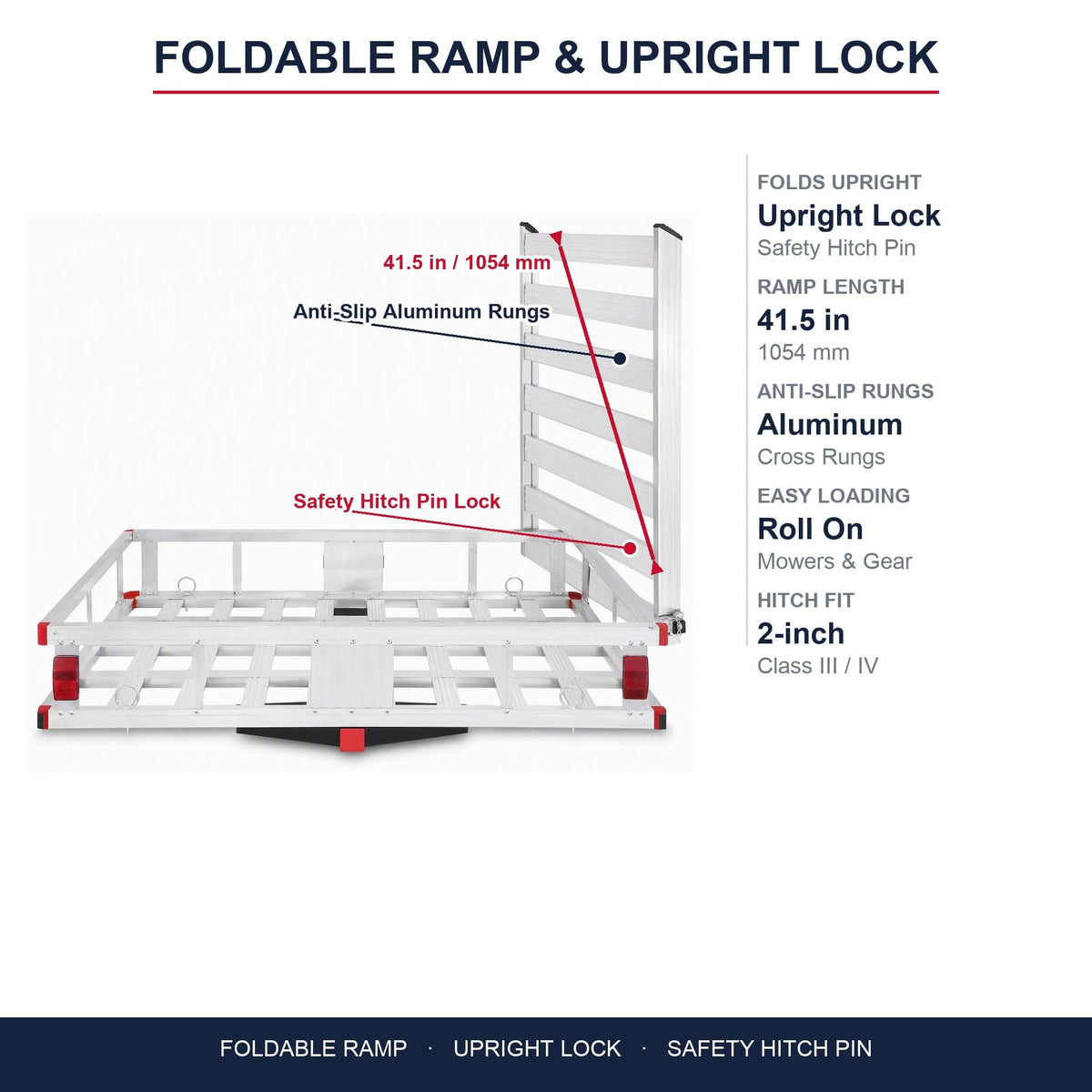 Aluminum Hitch Cargo Carrier with Folding Ramp A188982