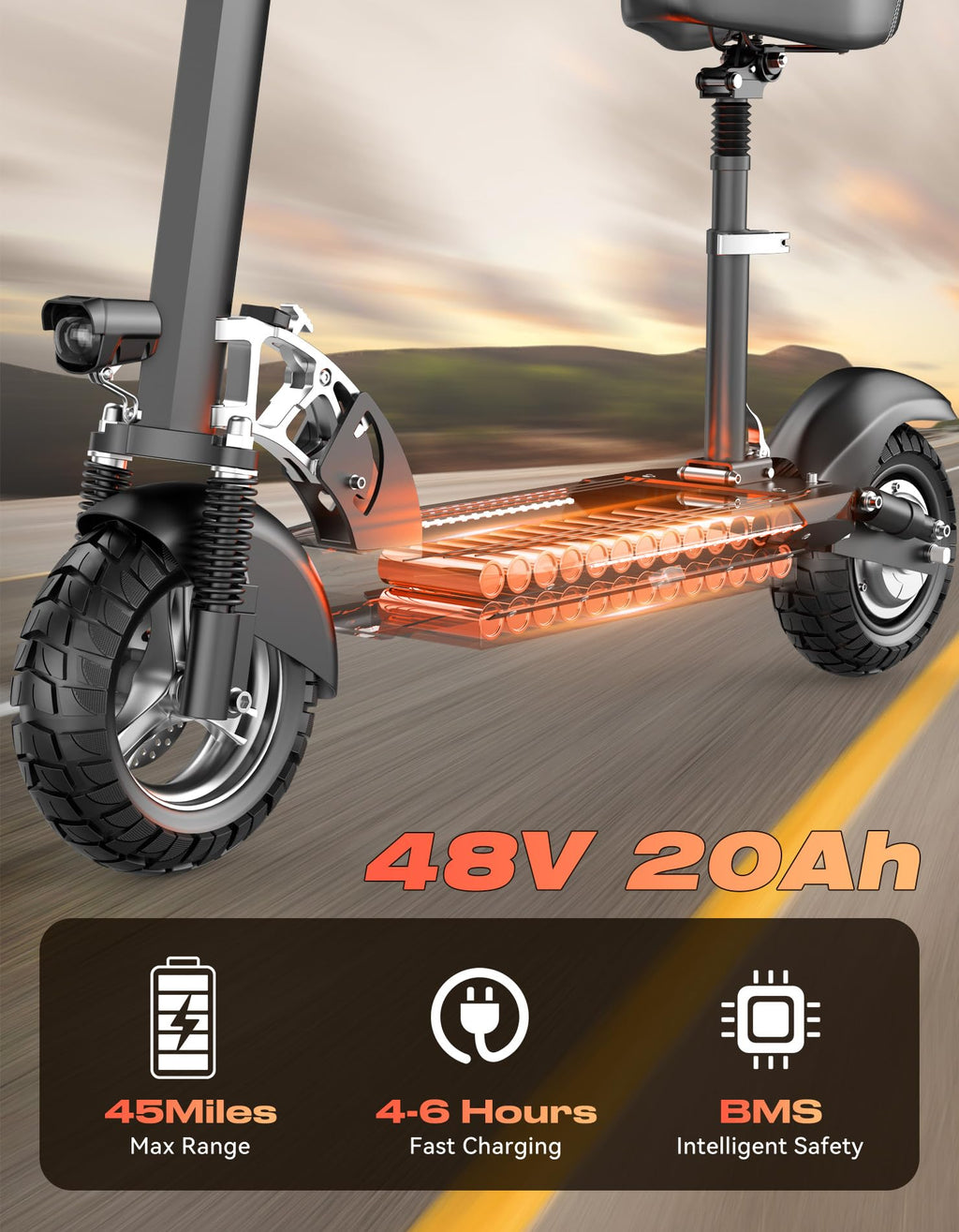 1600W Off-Road Foldable Electric Scooter P7956