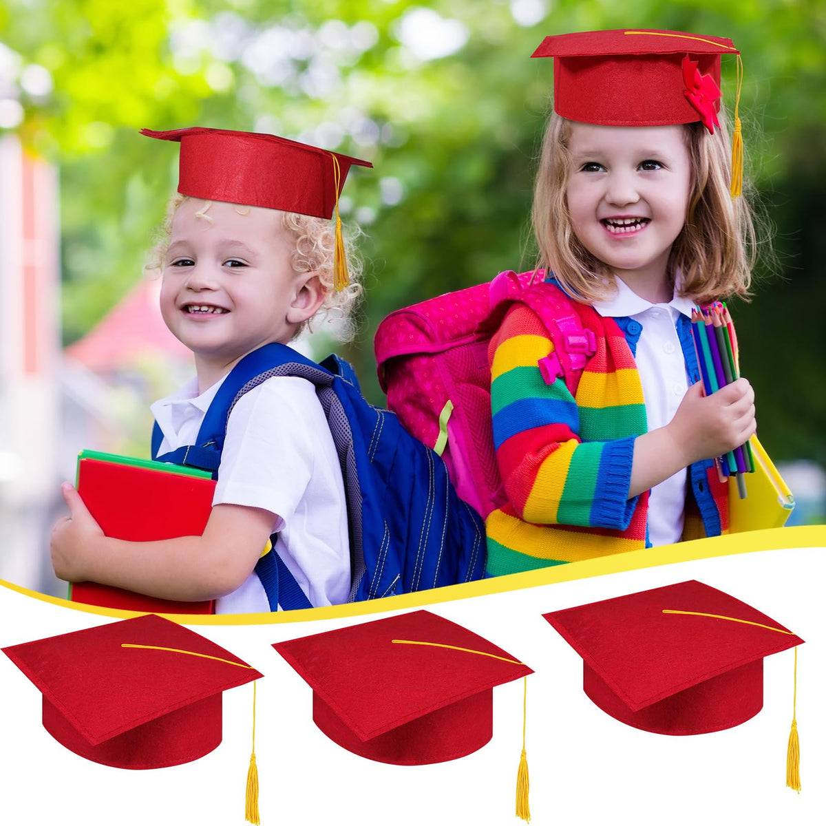 30 Pcs Child Size Felt Graduation Caps Q262448