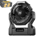 Battery Operated Portable Fan with 4 Speeds, 3 Timers & 2 Light Modes, Black K775