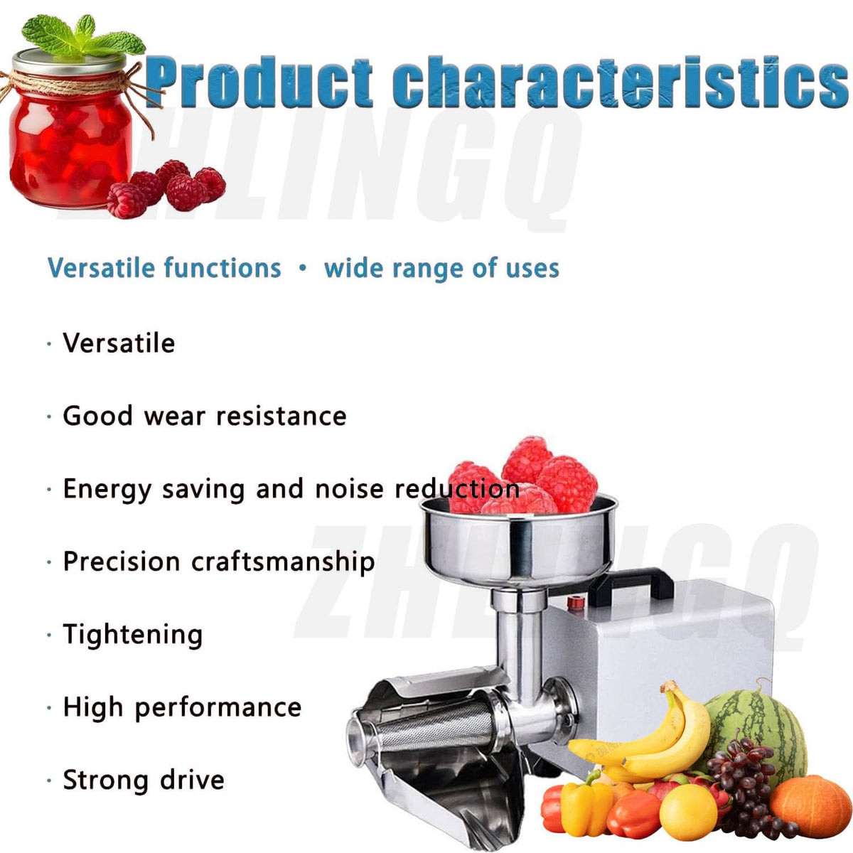 450W Electric Tomato Strainer and Press Stainless Steel X57033