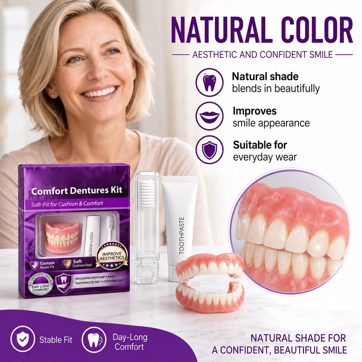 Heat Moldable Silicone Denture Kit Q125