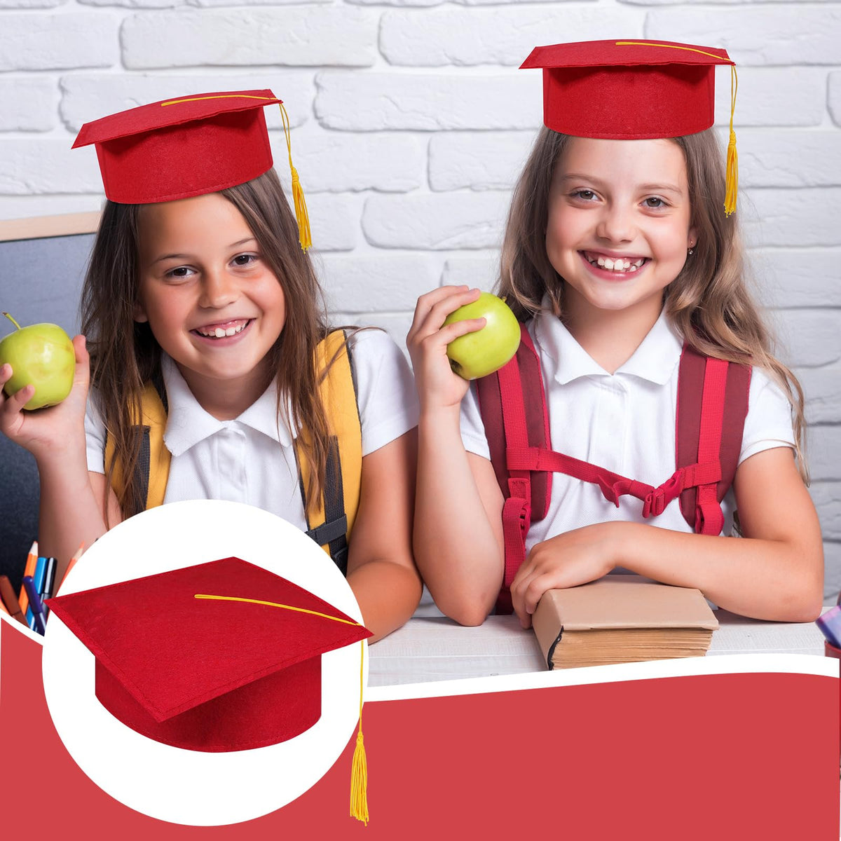 30 Pcs Child Size Felt Graduation Caps Q262448