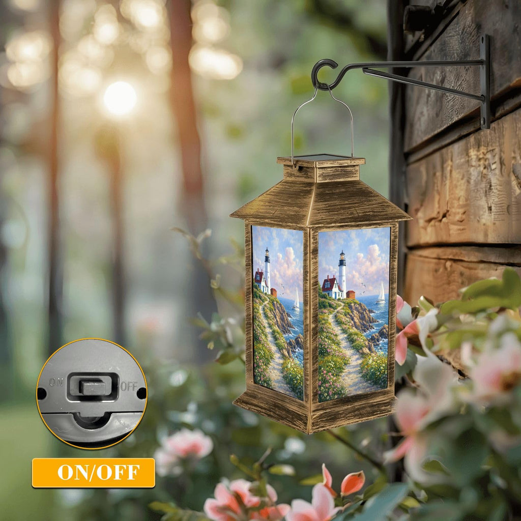 Solar Lantern Outdoor Waterproof LED Solar Lights Hanging Tabletop Lamp B742773