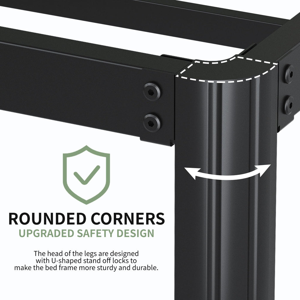 Black 7 Inch Queen Metal Platform Bed Frame L1615
