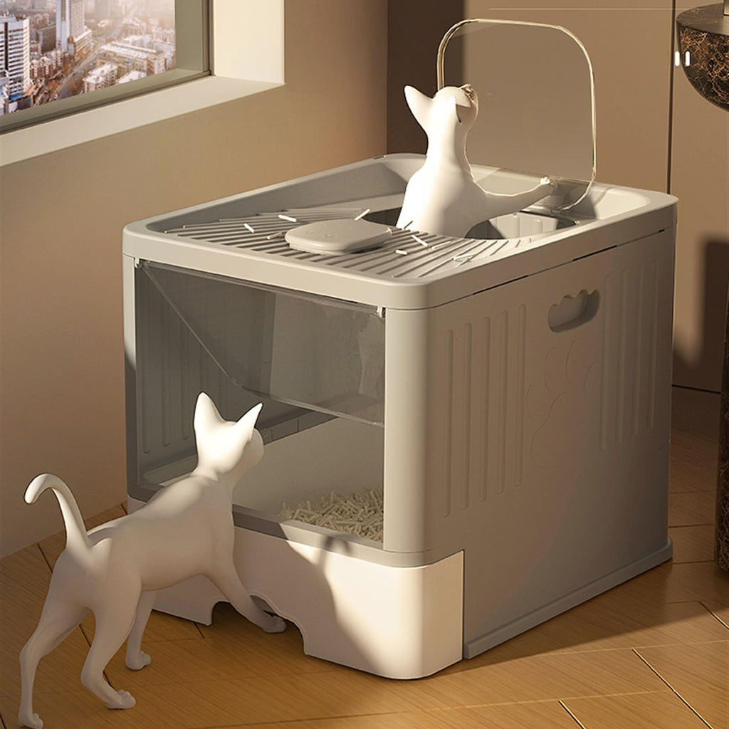 Large Anti-Splash Top Entry Cat Litter Box with Lid and Litter Scoop H3642