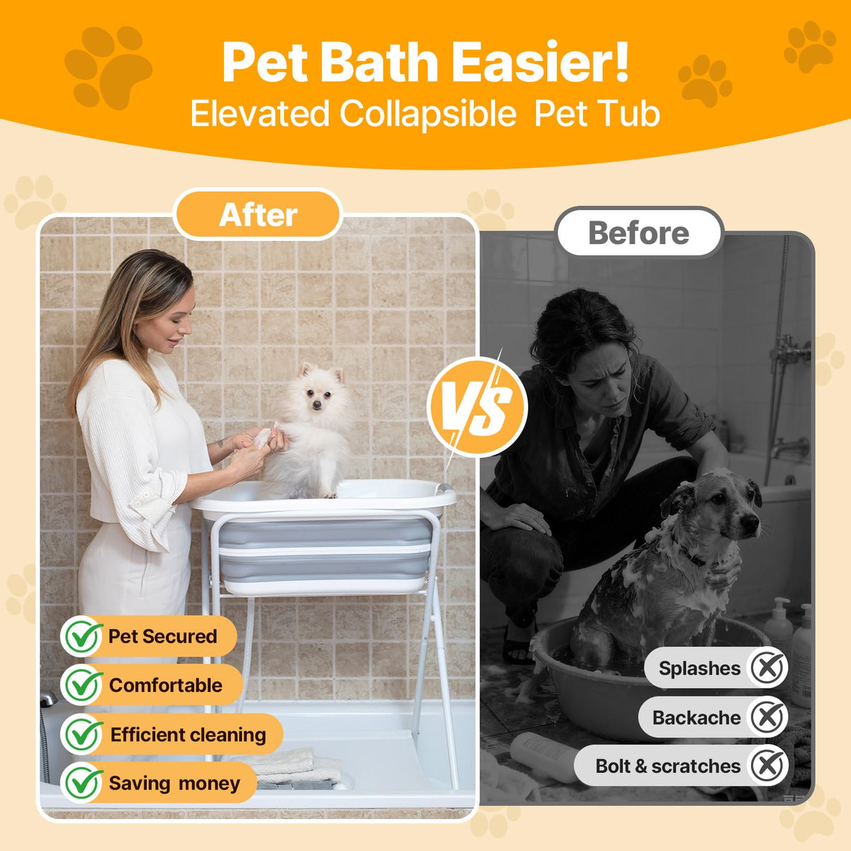 2 in 1 Collapsible Portable Dog Bath Tub Q70449