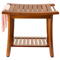 Teak Shower Bench Seat with Handles X33127