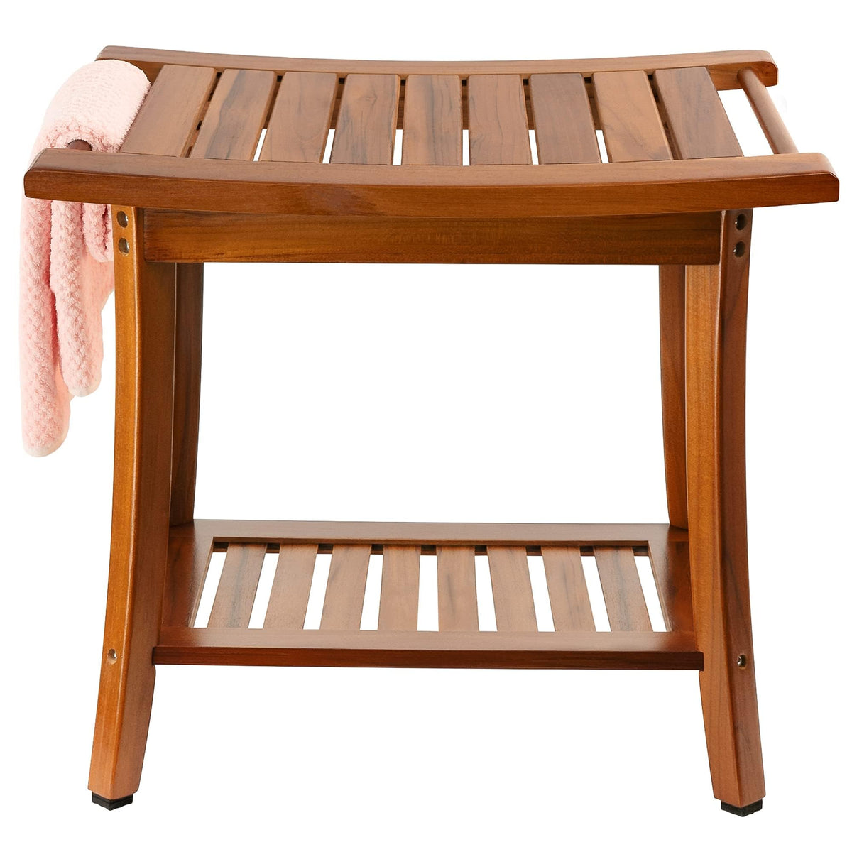 Teak Shower Bench Seat with Handles X33127