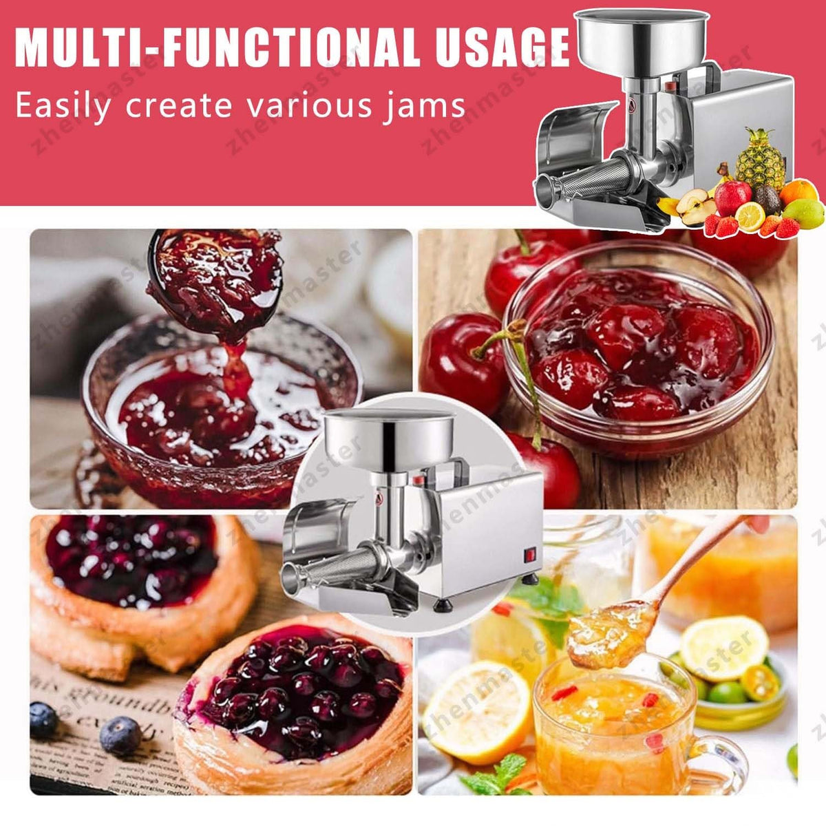 450W Electric Tomato Strainer with Automatic Seed Separator R991