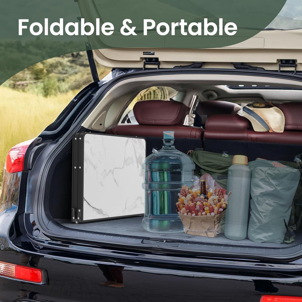 Folding Camping Table 3ft Aluminum with Side Racks & Storage Net E4125