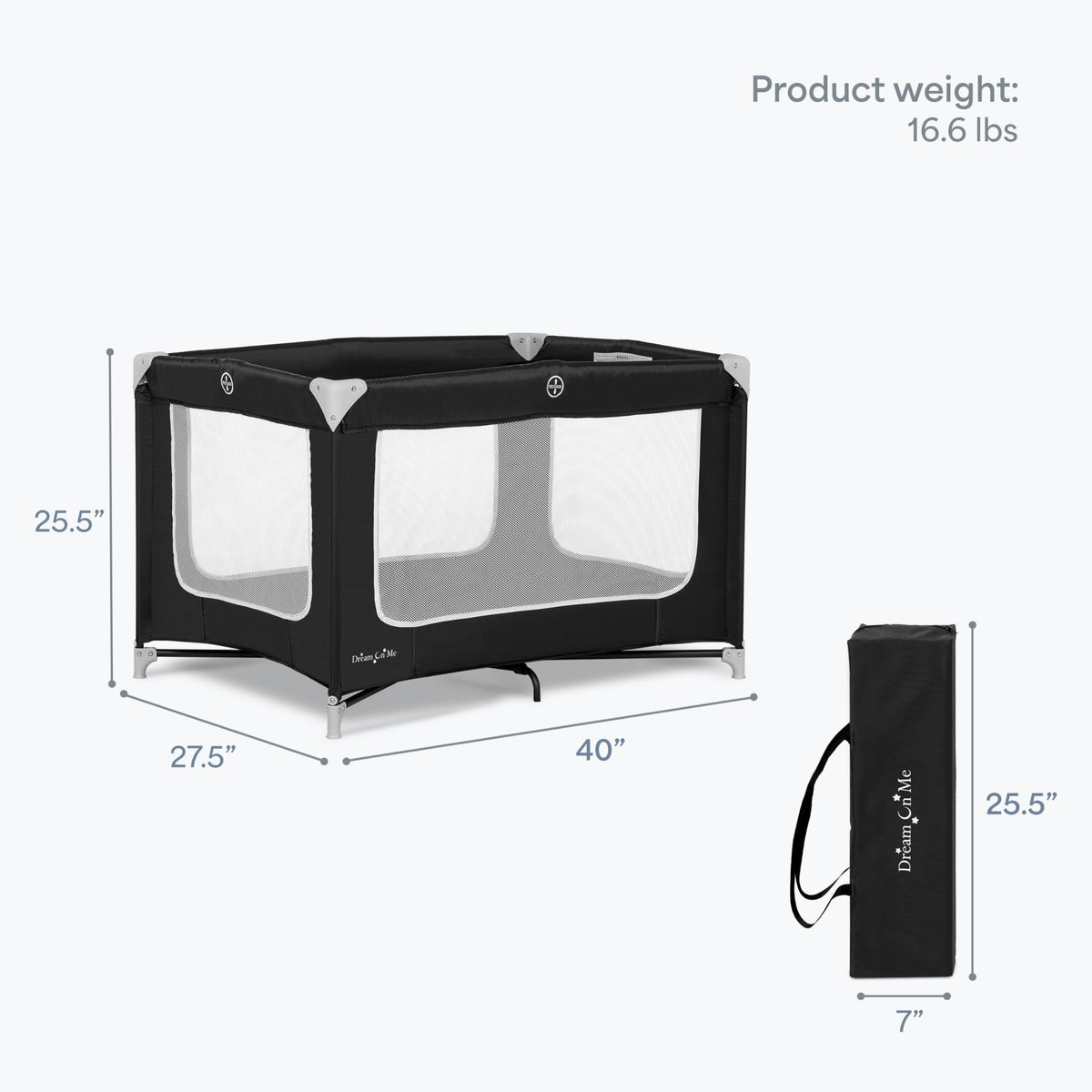 Portable Playard with Carry Bag, Black R1092