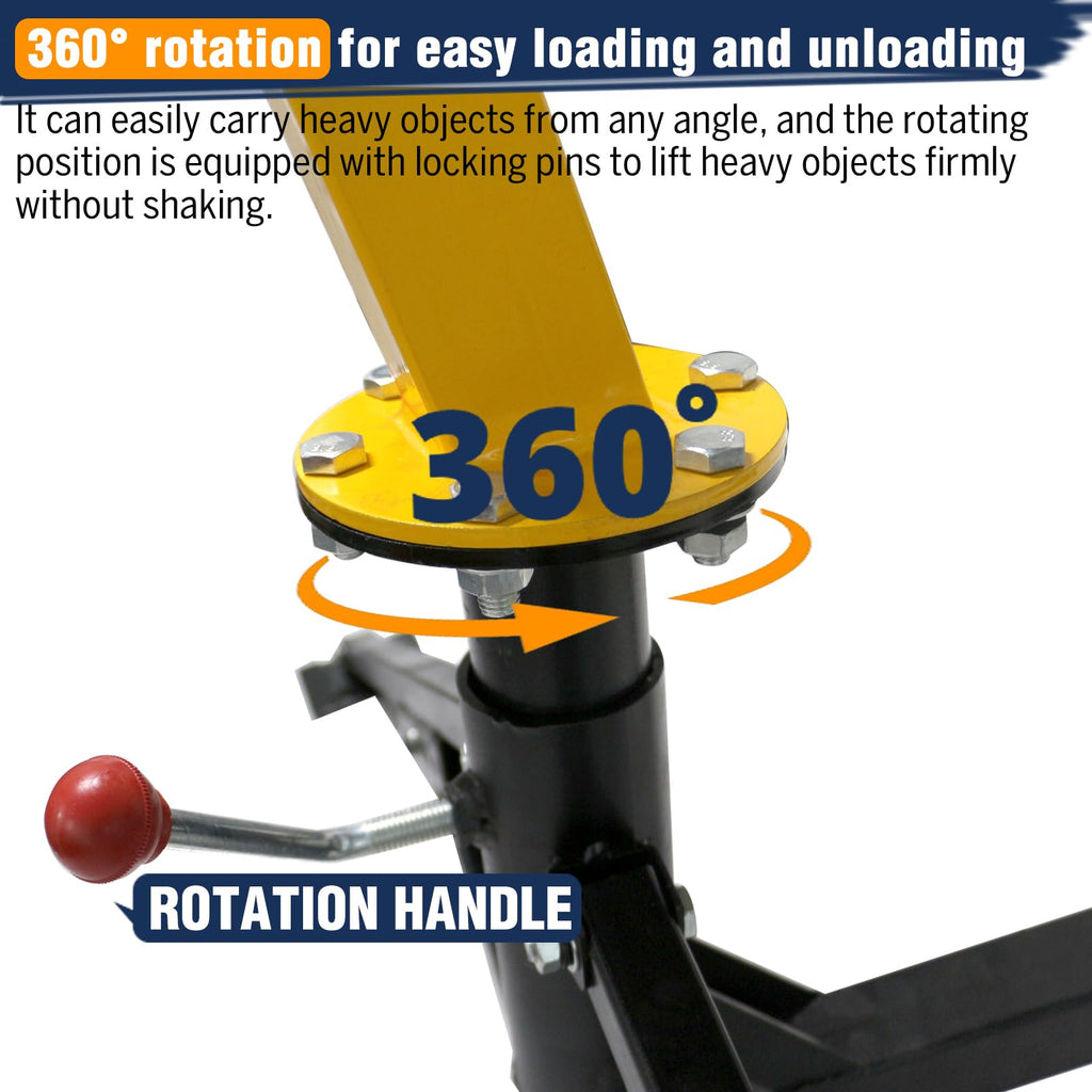1000lb Capacity Hydraulic 360° Swivel Truck Crane H31262