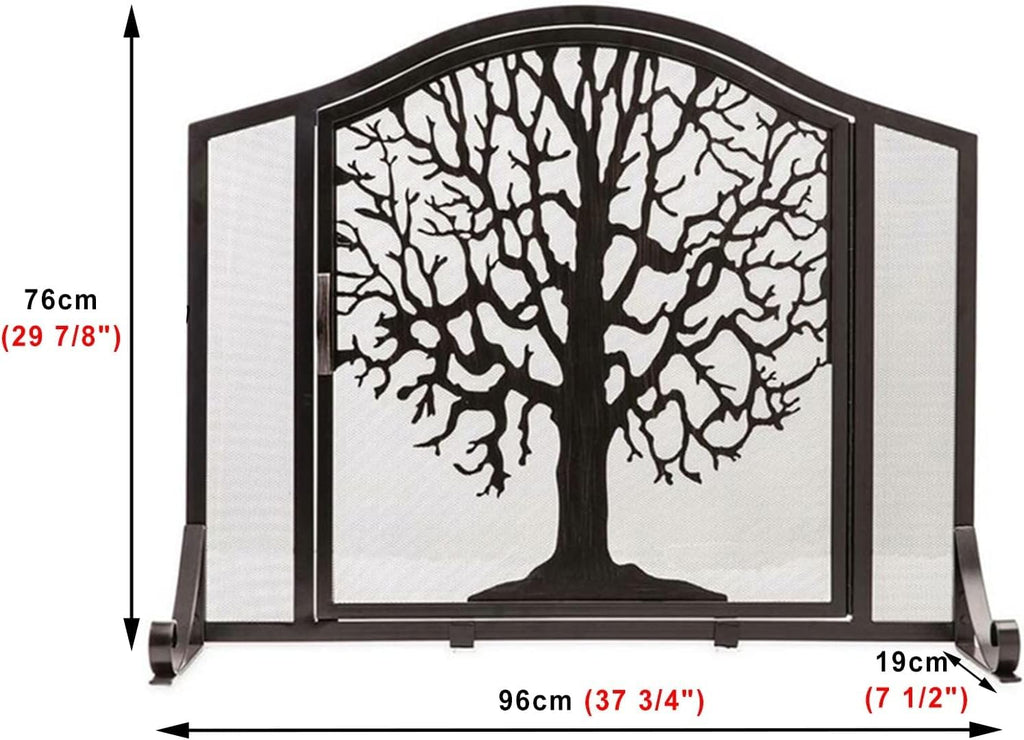 Wrought Iron Fireplace Screen with Locking Doors Y556218