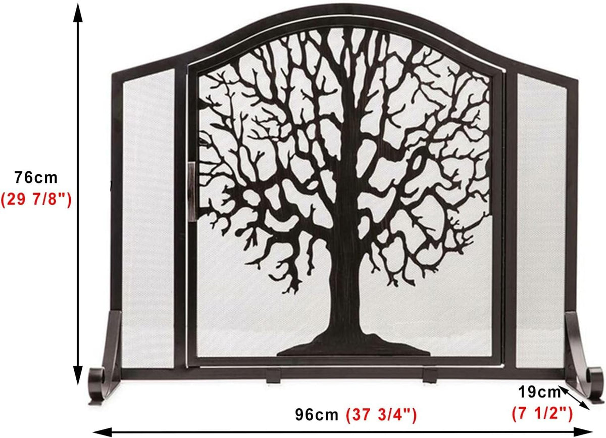 Wrought Iron Fireplace Screen with Locking Doors Y556218