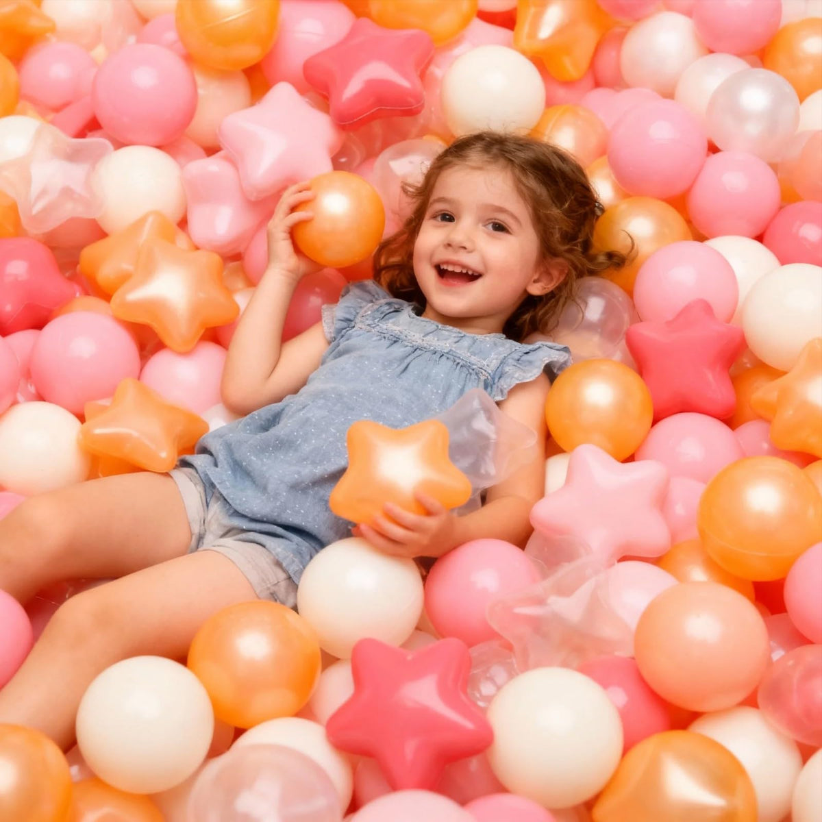 100PCS Phthalate-Free BPA-Free Non-Toxic Crush Proof Plastic Ball Pit Balls R6217