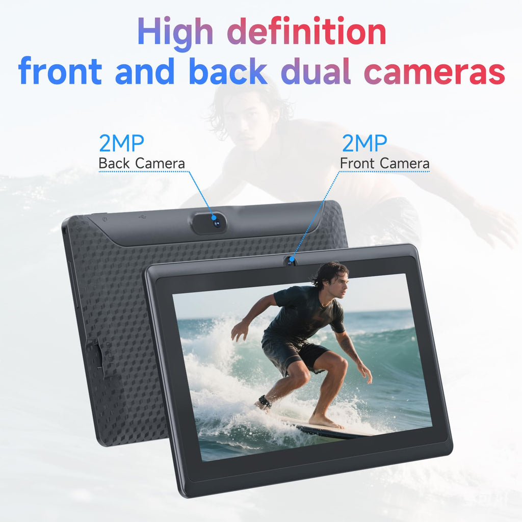 7 inch Android 14 Tablet 8GB RAM 32GB ROM Quad-Core Black O969