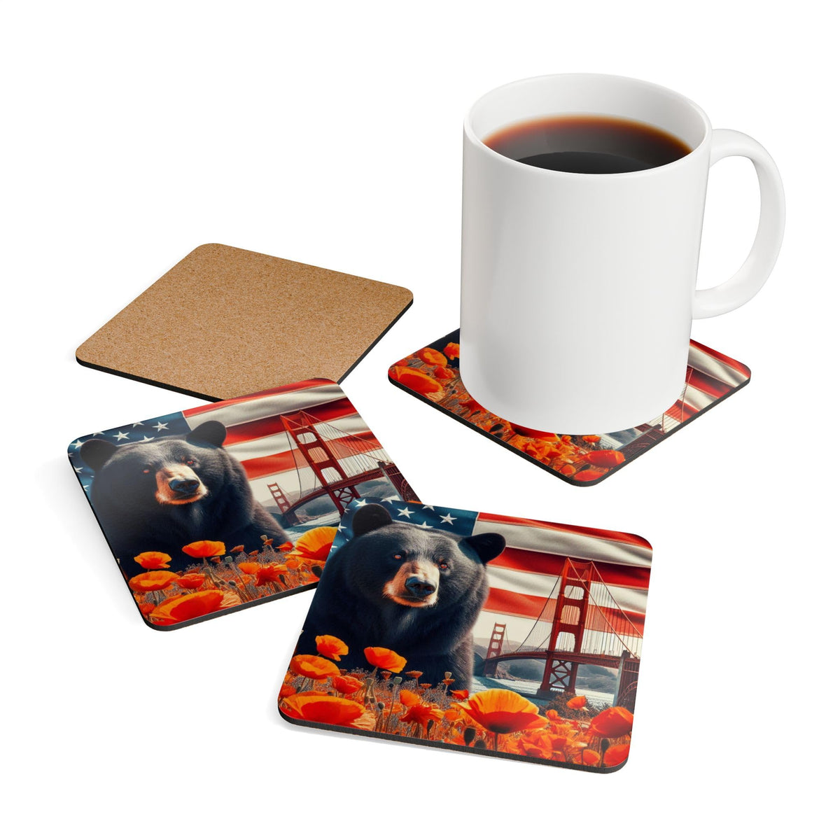 USA Flag Coasters Set of 4 M9662