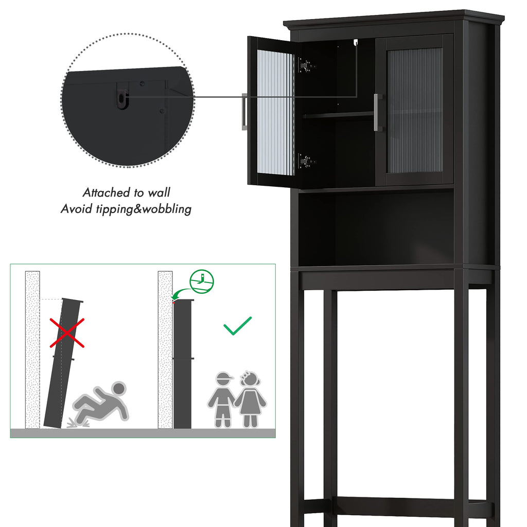 Over the Toilet Storage Cabinet with Glass Doors C498440