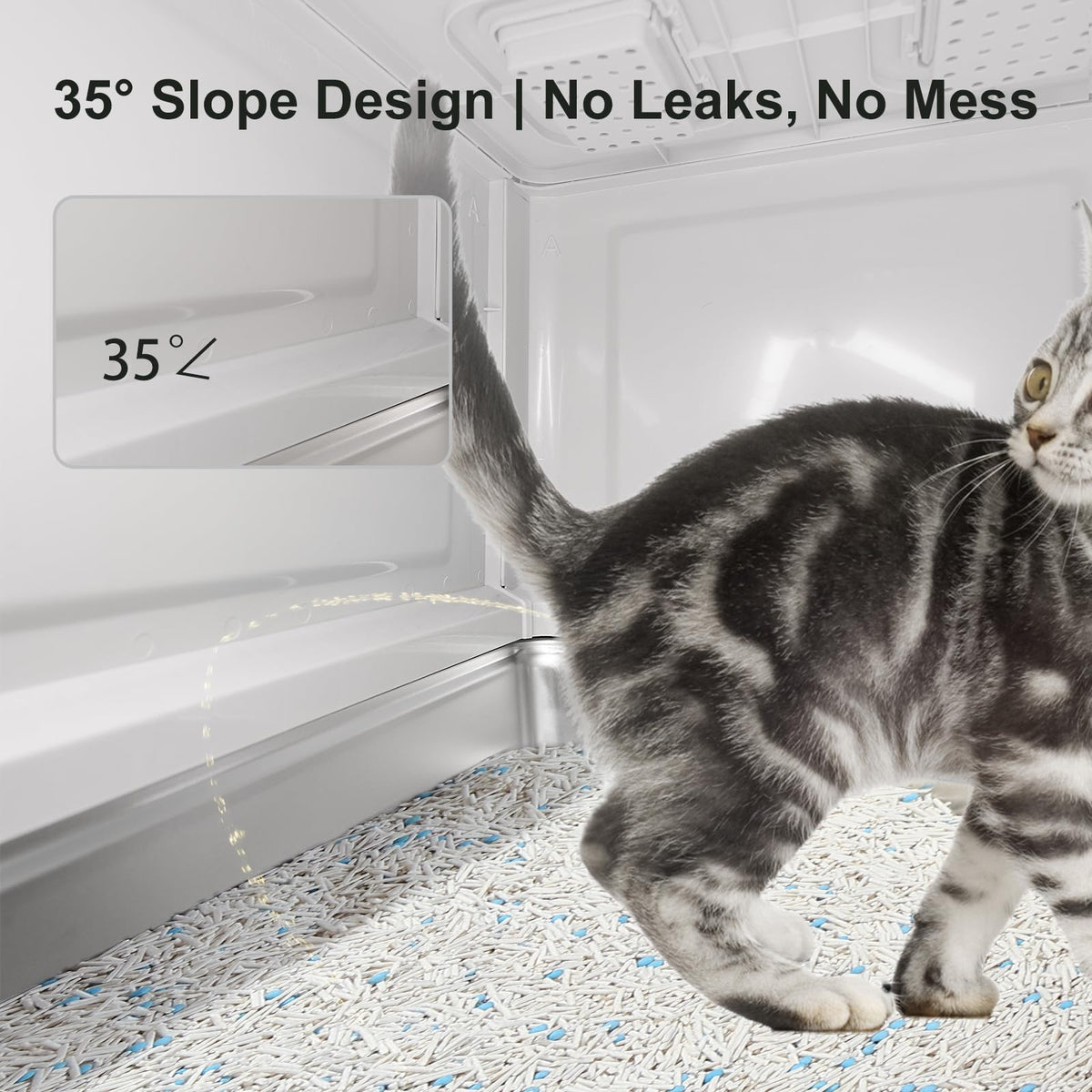 Enclosed Stainless Steel Cat Litter Box with Lid D1533