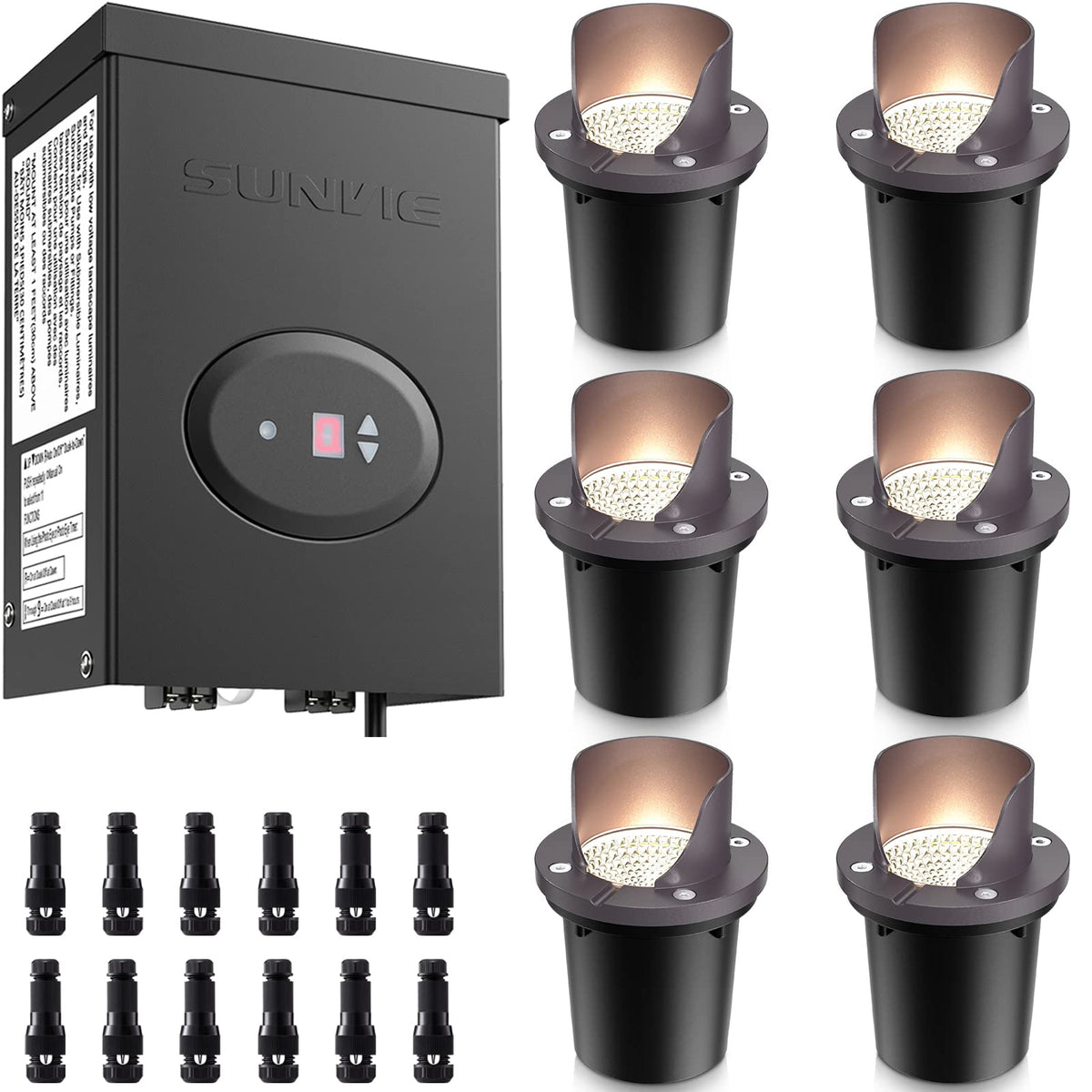 6 Pack Low Voltage LED Landscape Lights with Transformer Q901587