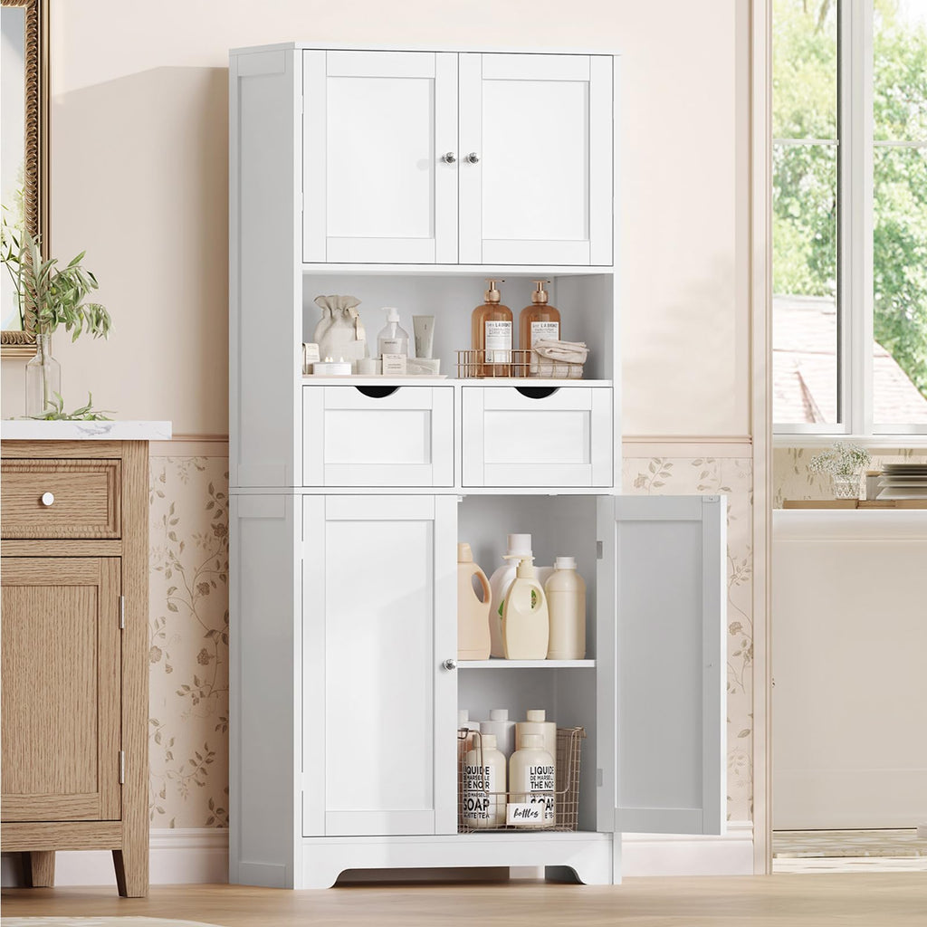 Tall Bathroom Storage Cabinet with 4 Doors Y481