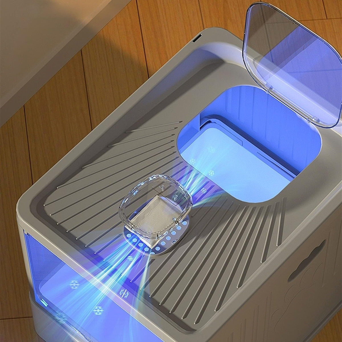 Large Anti-Splash Top Entry Cat Litter Box with Lid and Litter Scoop H3642