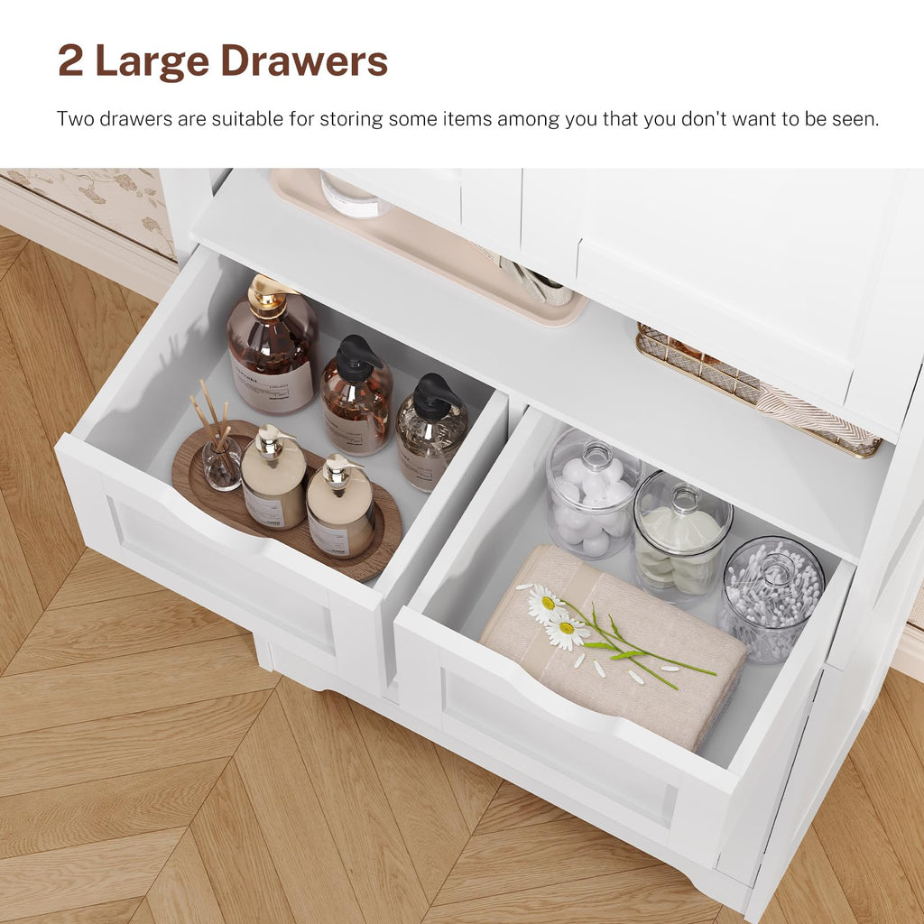 Tall Bathroom Storage Cabinet with 4 Doors Y481