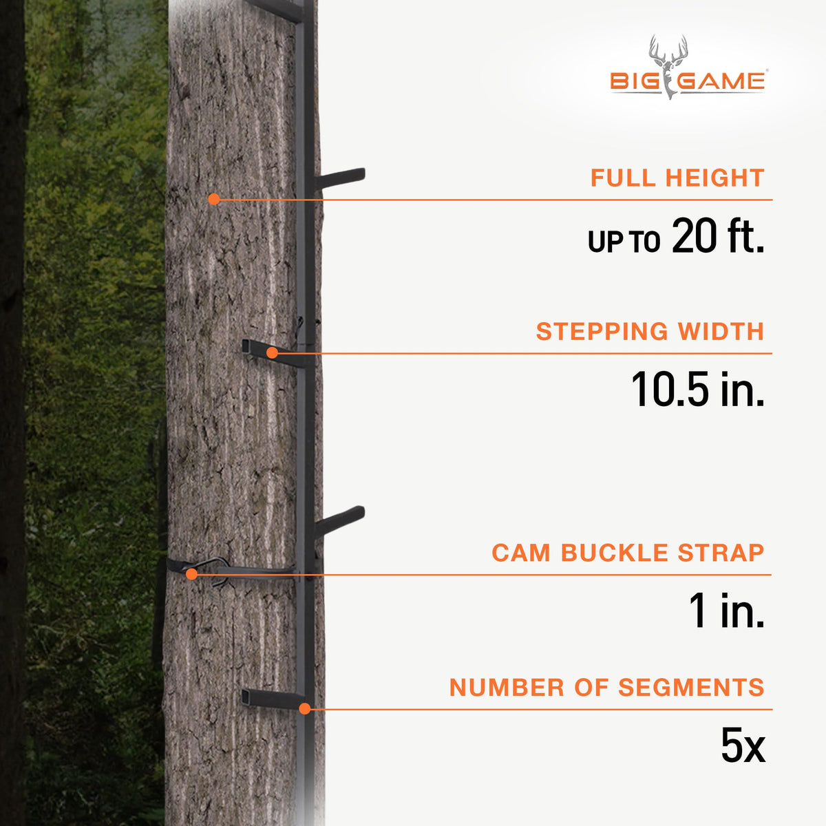 20 Feet Tall Steel Tree Climbing System (2 Pack) R5331
