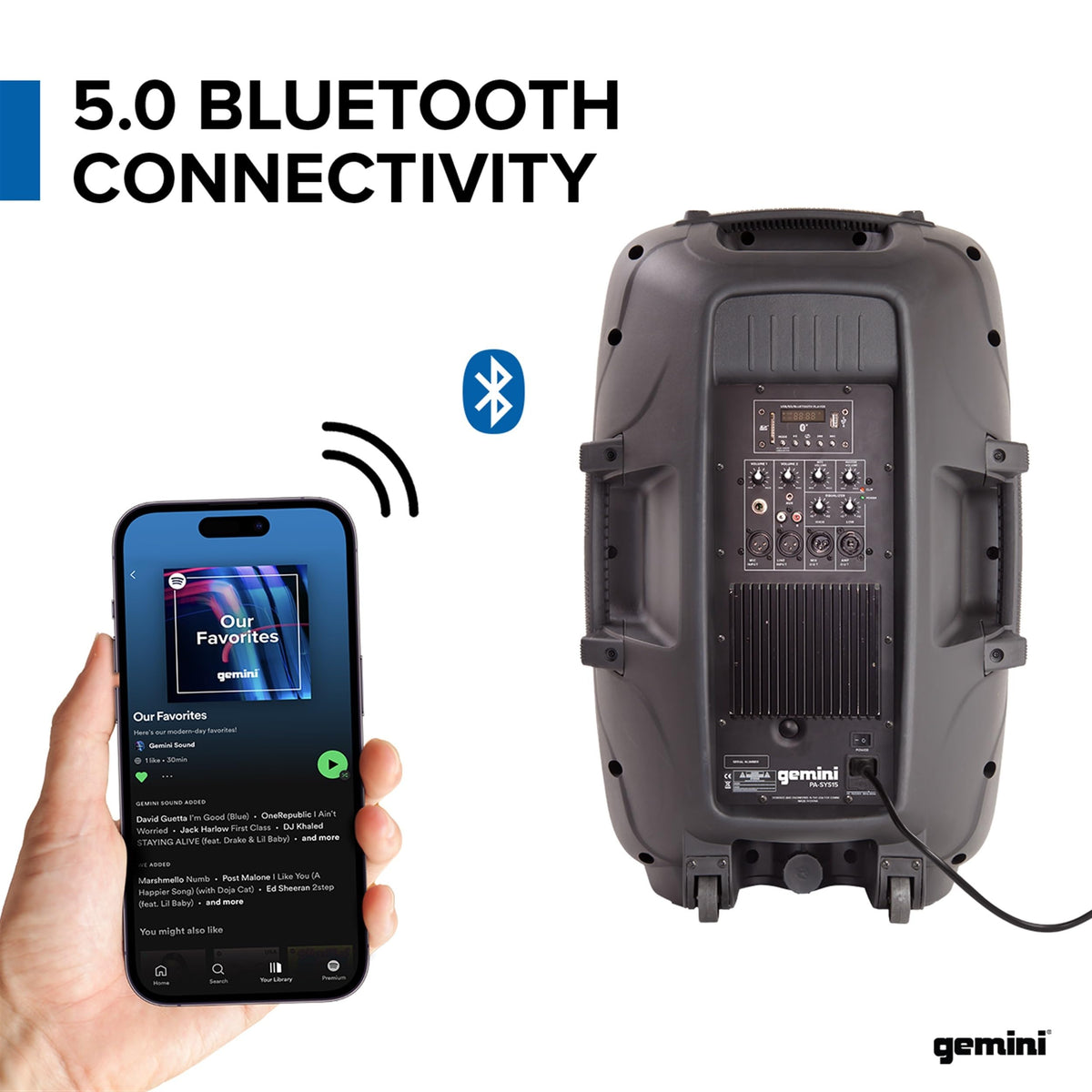 Portable Bluetooth PA Speaker System, 2000W, Black T604