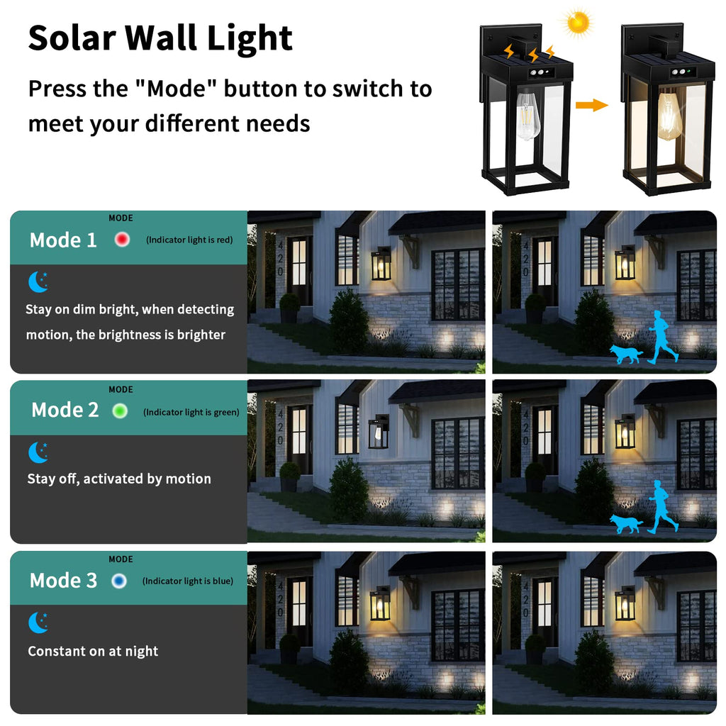 Solar Wall Lights Outdoor with Motion Sensor X8362