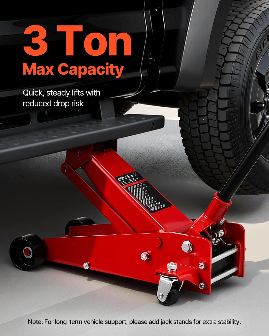 3 Ton Low Profile Steel Hydraulic Floor Jack E235440