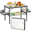 Folding Camping Table 3ft Aluminum with Side Racks & Storage Net E4125
