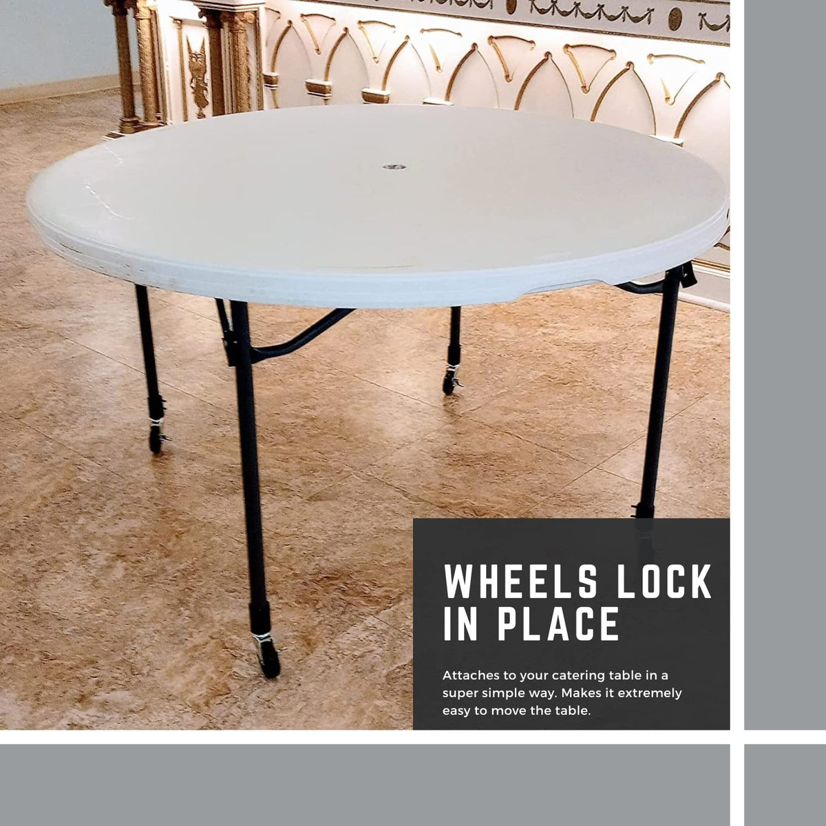 Folding Table Caster Wheels 3” Locking Casters O7013