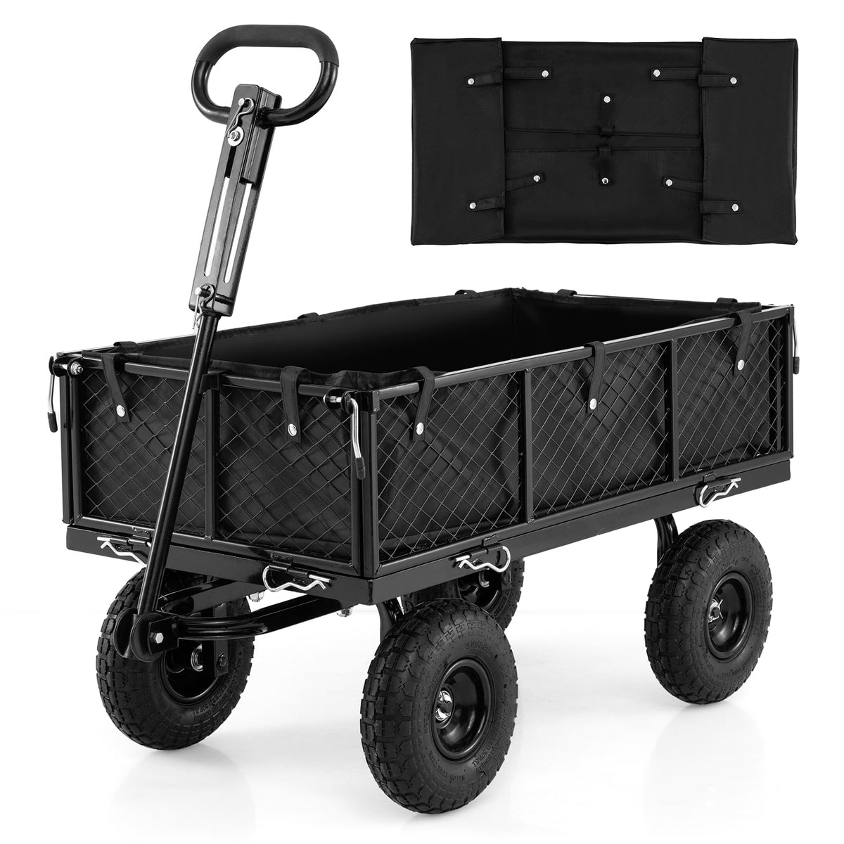 Heavy Duty Metal Garden Cart with Removable Liner U8914