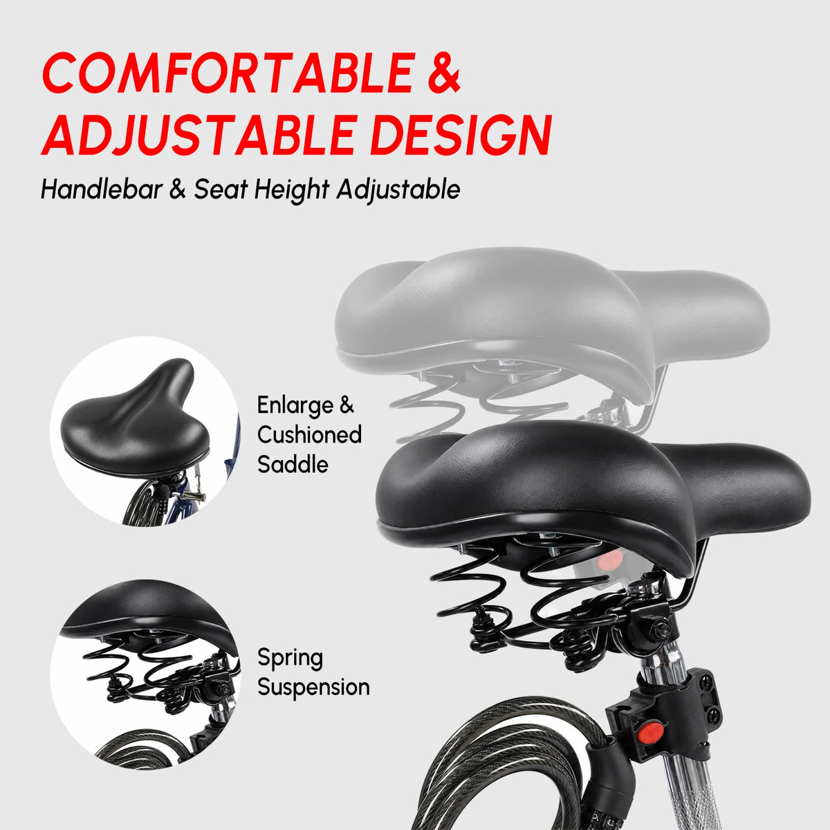 24/26 Inch 7 Speed Adult Tricycle with Folding Basket N60117