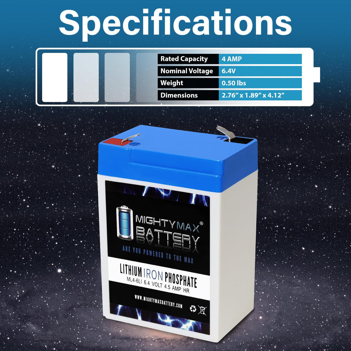 6V 4.5AH Lithium Replacement Battery H611