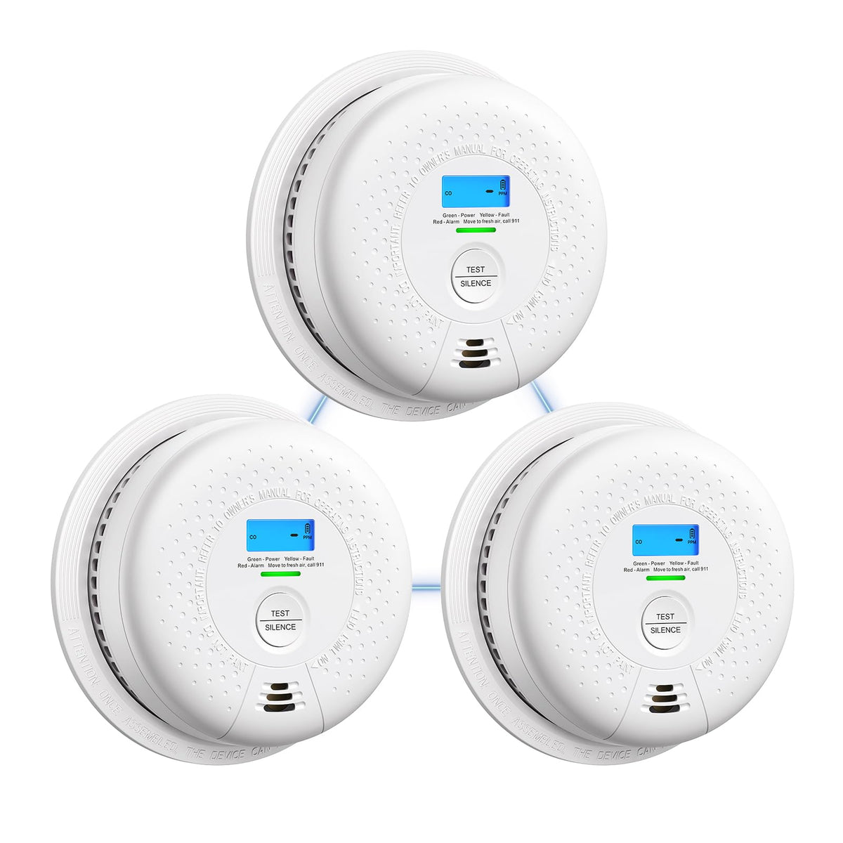Interconnected Smoke and CO Detector Combo 3-Pack I7133
