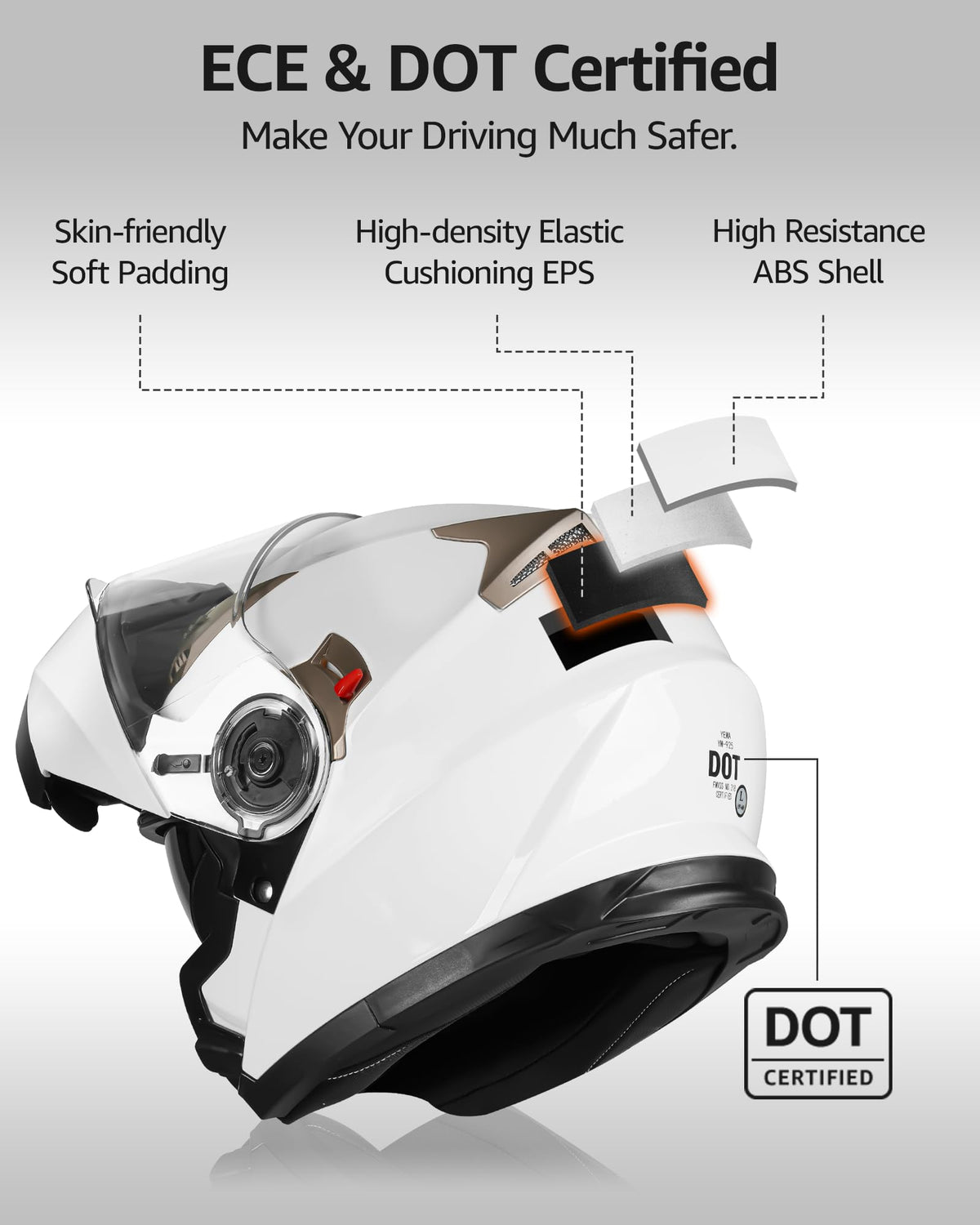 Modular Full Face Motorcycle Helmet with Sun Visor J27780