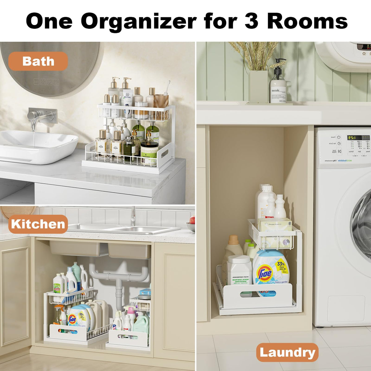 Under Sink 2 Tier Pull Out Cabinet Organizer Y50997