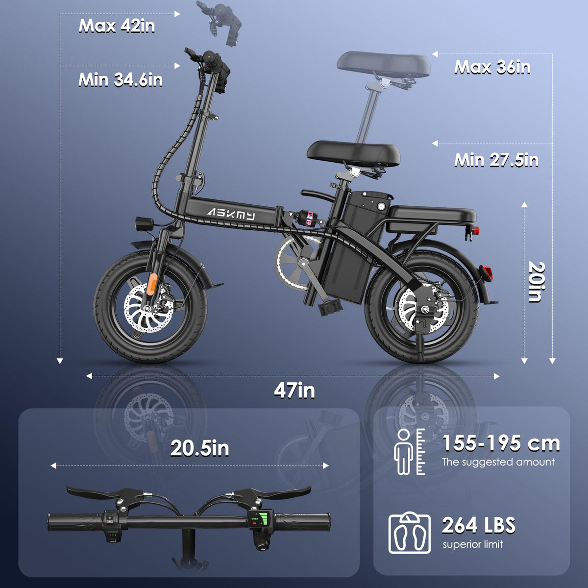 Foldable 14 Inch Electric Bike K869