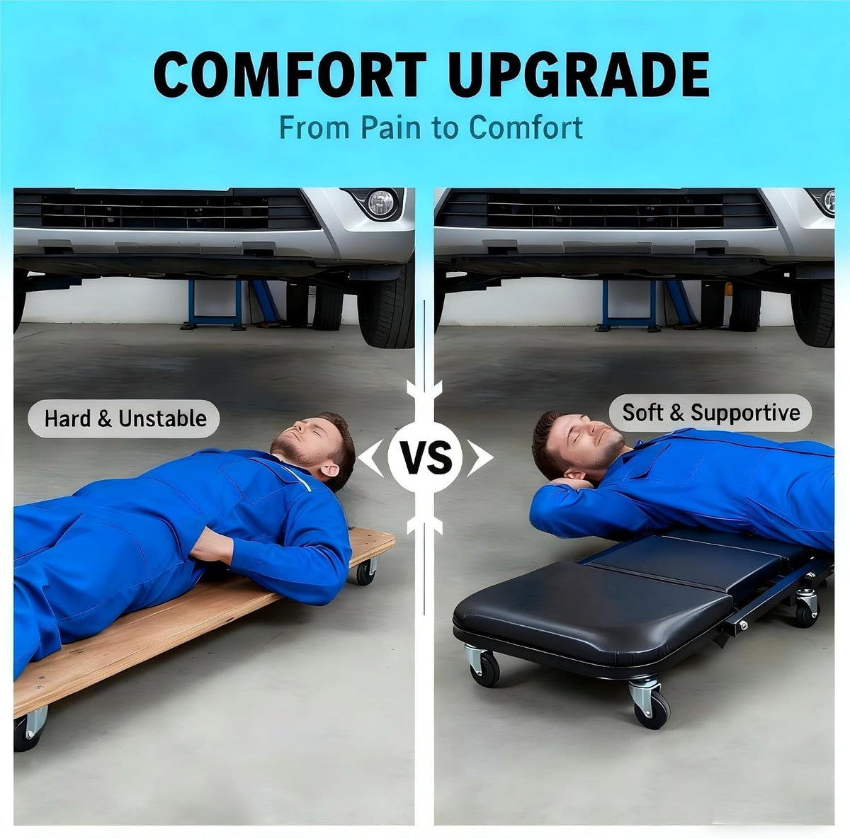 2-in-1 Folding Creeper Seat, 36-Inch, 300LBS Capacity X86236
