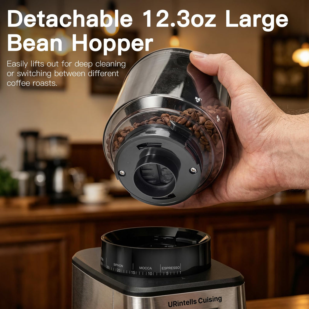 Silver Conical Burr Coffee Grinder U282