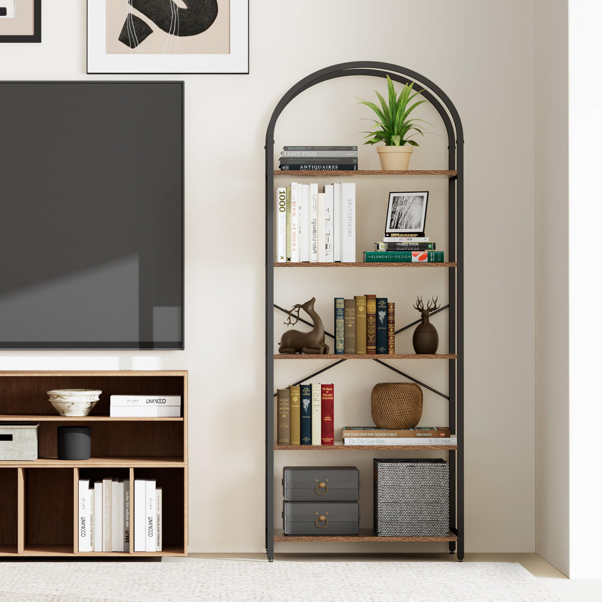 5-Tier Arched Bookshelf O320125